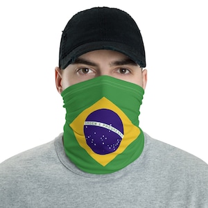 Brazilian Flag Face Covering Rio De Janeiro Fabric FaceMask Neck Gaiter Social Distancing faceMask South America Headband Mask Neck gaiter