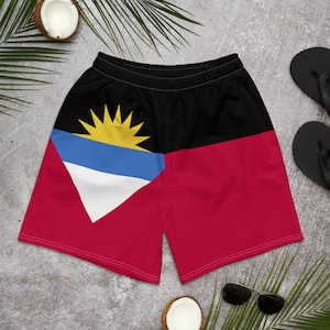 Antigua King Caribbean Island Boy Swim Trunks Island Life Antigua en Barbuda Vlag Antiguan Pride Badpak Heren Atletische Zwemshorts