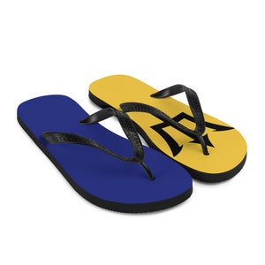 Barbados Caribbean Island Thong Sandal - Adult Barbados Flip Flops Island Life, Barbados Flag For Barbadian Pride Caribbean Vacay Flip-Flops