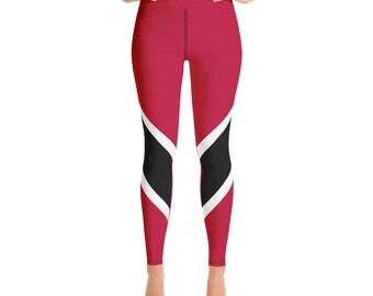 Trini Queen Caribbean Island Girl - Athletic Leggings - Island Life, Trinidad Flag For Trinidadian Pride Yoga Leggings for Trini Girls