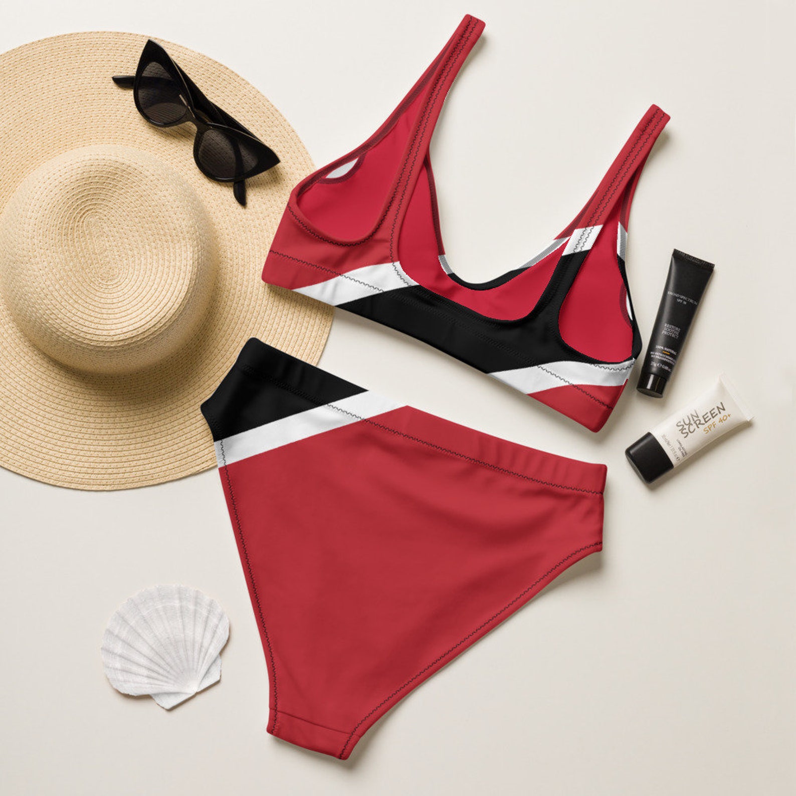 Trinidad Tobago Queen Caribbean Island Girl Recycled 2piece Swimsuit