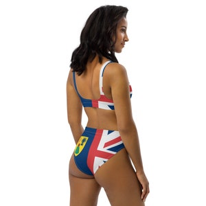 Turks & Caicos Babe Caribbean Island Girl Recycled 2-piece swimsuit Island Life Turks Caicos Flag Islander Pride high-waisted Bathing Suit image 5