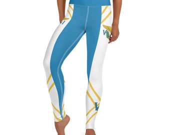 U.S. Virgin Islands Caribbean Island Girl Athletic Leggings - Island Life, US Virgin Islands Flag Islander Pride Yoga Caribbean Leggings