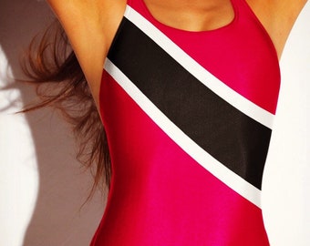 Trini Queen Caribbean Island Girl - Traje de baño de una sola pieza - Island Life, Trinidad Flag for Trinidadian Pride Bathing Suit - Island Trini girl
