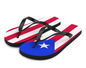 Boricua Babe Caribbean Island Thong Sandal - Adult Puerto Rico Flip Flops - Island Life, Puerto Rico Flag For Puerto Rican Pride Flip-Flops