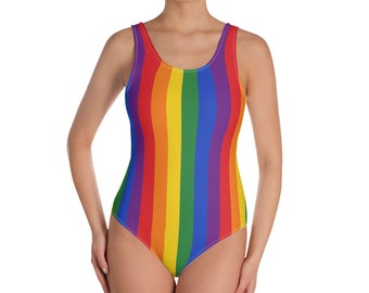 Pride Flag Pride Love is Love One-Piece Swimsuit - Pride Lover Bathing Suit Pride LBGTQ Rights Pride Month LBGTQ pride Inclusivity Swim Suit