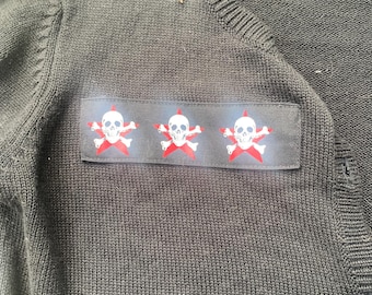 Tripp NYC Vintage  Cardigan Skulls, Skull zipper on sleeve, Button down and EXCELLENT!