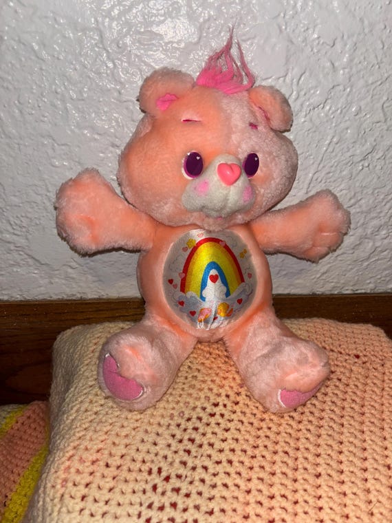 Care Bear Plush Set of 3 80s and 90s - Cheer Bear, Love-a-lot Bear