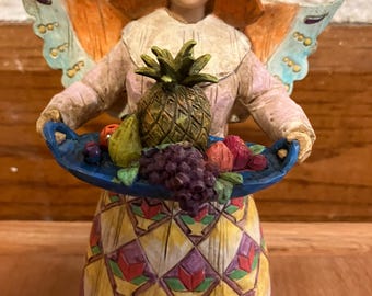 Heartwood Creek Devoted Angel of Persistence figurine by Jim Shore 2002 EUC 10.5” Tall
