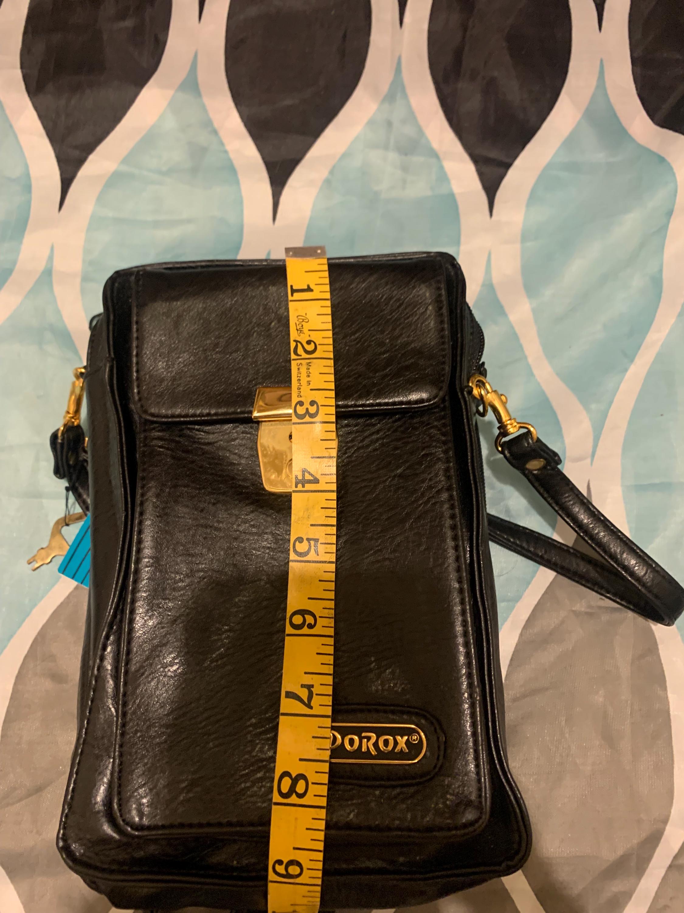 Porox Vintage Bag NEW W Tag Black Leather With Key Very Rare