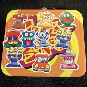 GoGos Crazy Bones Lunch Box und riesige Menge von Aufklebern, Karten und Figuren