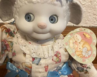 Dolly Dingle 1994 Doll  Musical Baa Baa Bumps 15&quot; Porcelain Lamb Doll NWT Number 40 out of 100 Works
