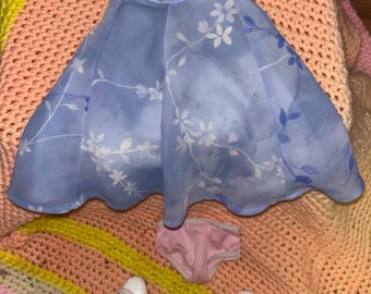 American Girl Periwinkle-klänning och sandaler-set