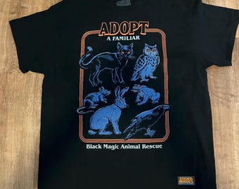 Steven Rhodes-T-shirt Adopteer een vertrouwd T-shirt, maat Large EUC tot NIEUW