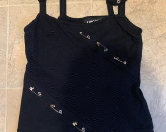 Lipservice Los Angeles Rare Vintage Strap Tank Top with buckles, eyelits, and safety pins Excellent!