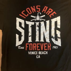 Sting AEW Tultex Icons Are Forever Wrestling Legends Shirt Mens XXXL New