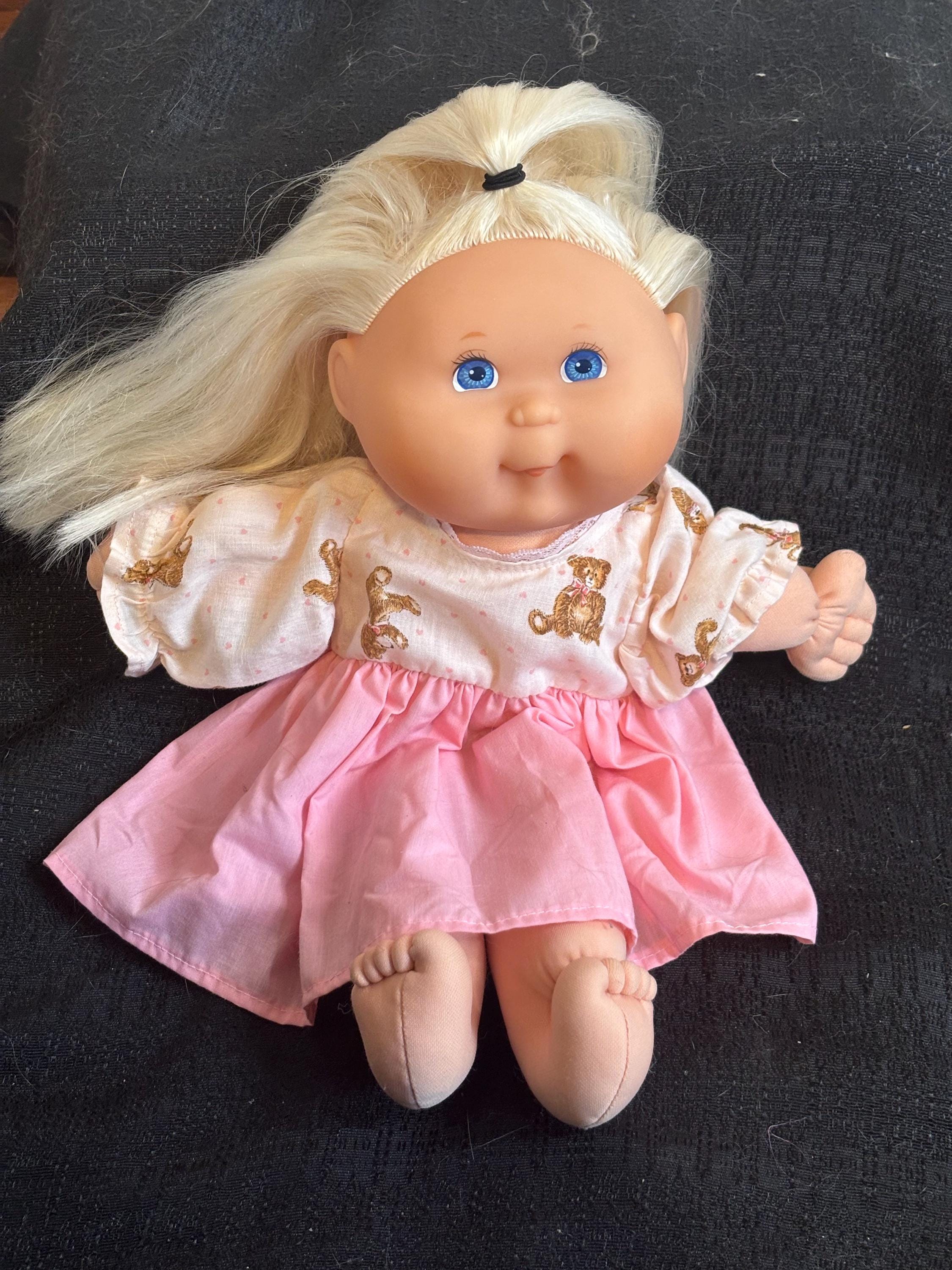 Cabbage Patch Kids Girl Doll Mattel First Edition 1995 Blonde Hair Blue Eyes Pink Dress *Adorable!*