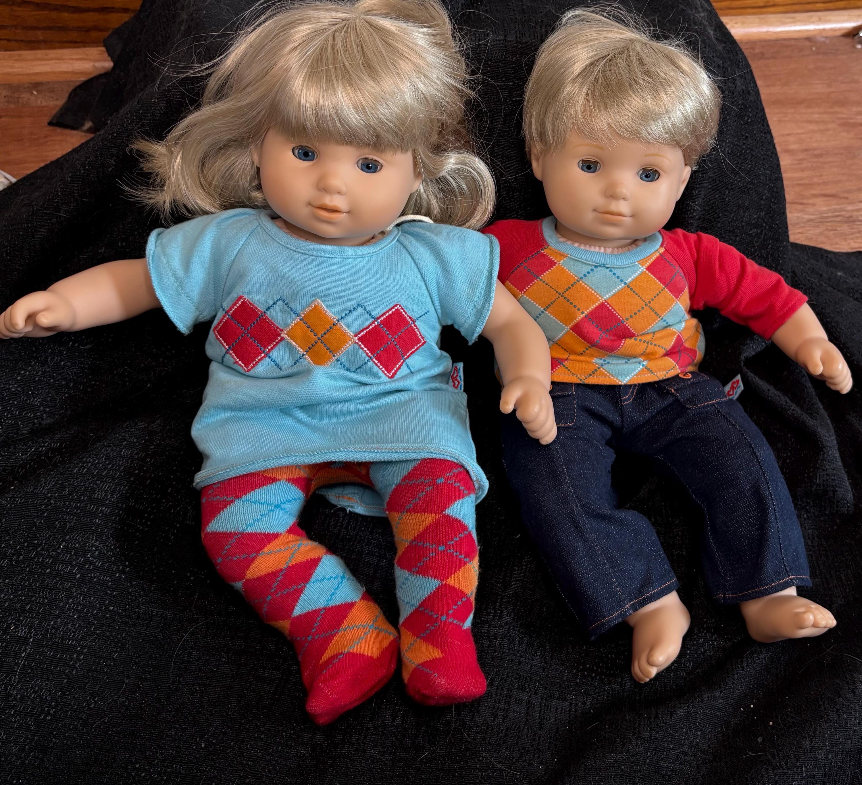 American Girl Bitty Baby Twins Set Blonde Hair Blue Eyes Boy and