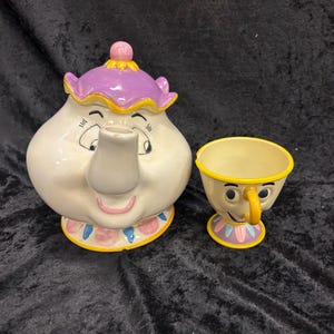 ディズニー 美女と野獣 ポット夫人 ティーポットとチップカップセット