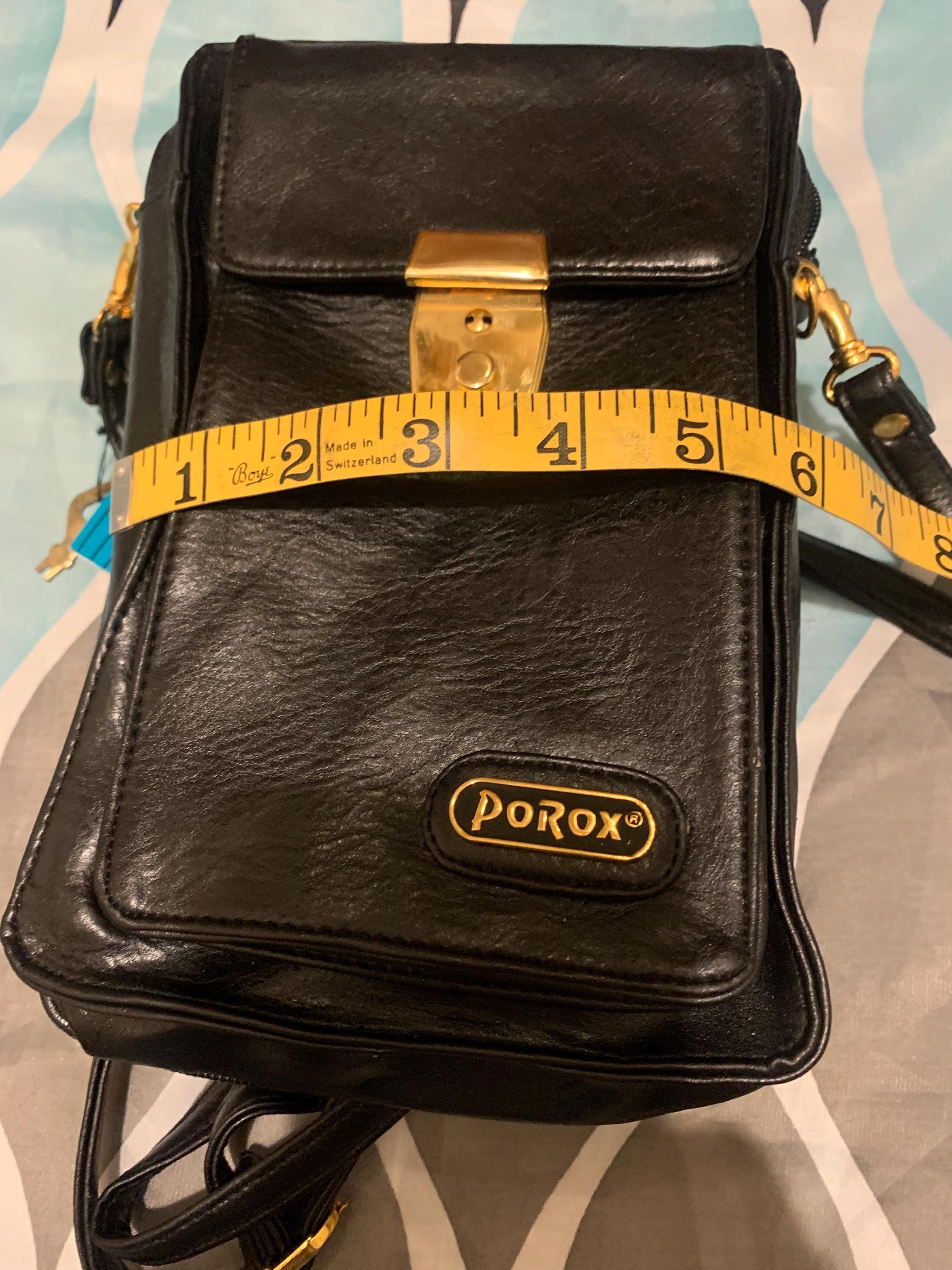 Porox Vintage Bag NEW W Tag Black Leather With Key Very Rare! - Etsy