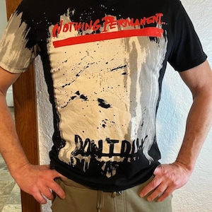 Zara Vintage Men’s T Shirt Nothing Permanent Don’t Dlay rn 77302 Size 40