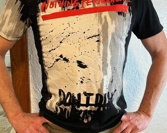 Camiseta vintage de hombre Zara Nothing Permanent Don’t Dlay rn 77302 Talla 40