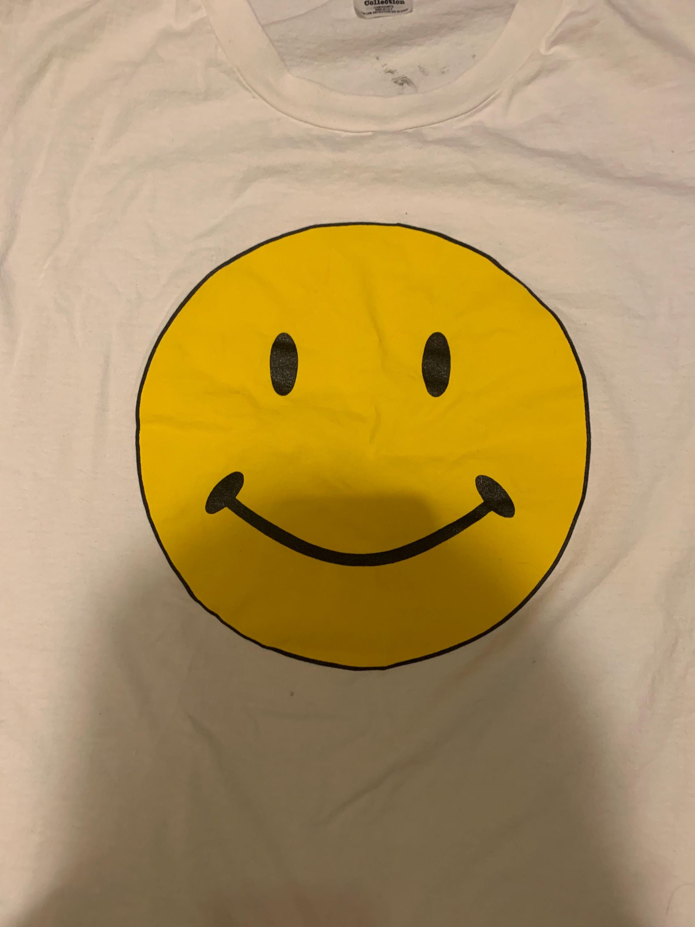 Vintage Smiley Face Double Side T Shirt by Compass Collection RARE