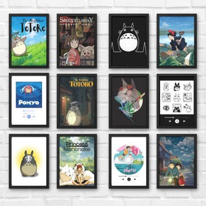 Collezione di poster Studio Ghibli – 50 stampe artistiche digitali / regalo / poster anime / regalo anime Ghibli / decorazione murale digitale