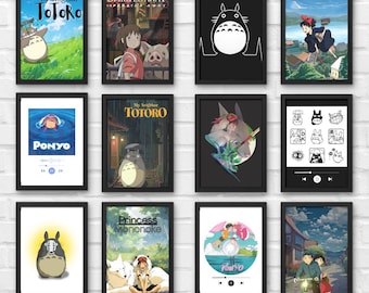 Studio Ghibli Poster Collection – 50 Digital Art Prints | Gift  | Anime Poster  | Anime Ghibli Gift  | Digital Wall Decor