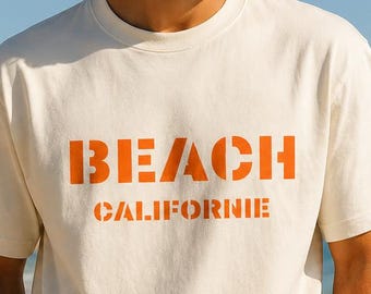Strand Californië PNG | Zomer T-shirt ontwerp | Pet ontwerp met borduurwerk | Streetwear strandshirt | Vakantie grafisch T-shirt | Direct downloaden