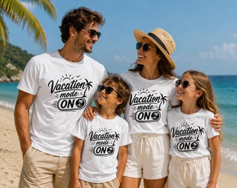 Family Vacation Shirt PNG, Vacation Mode ON PNG, Matching Family Beach Shirts, Summer Family Trip Design, Family Tee, Cruise Vacation