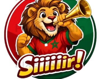 Morocco Supporter T-Shirt "Siiir!" – Moroccan Football Design – Digital File – Football Fan Gift – Printable POD, Digital Download