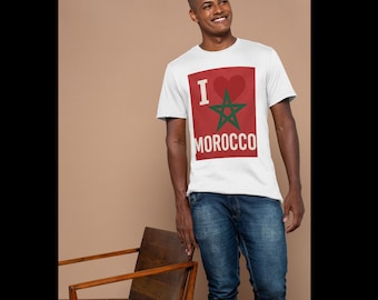 Ik hou van Marokko PNG — Marokkaans T-shirtontwerp — Sublimatie 300 DPI — Marokko POD — Marokkaanse vlagkunst — Digitale download, Cricut, Sublimatie