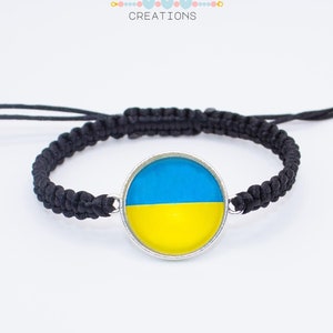 Ukraine Flag handmade bracelet Ukrainian support unisex jewelry Adjustable yellow and blue gifts Woven friendship patriotic charm bracelets
