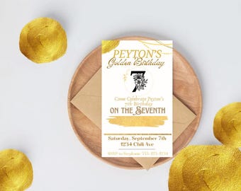 Golden Birthday Invitation