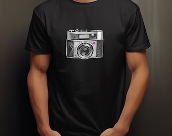 Agfa Optima III Rangefinder Vintage Camera Line Art T-Shirt for Photography Enthusiasts
