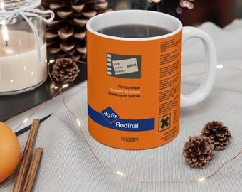 Vintage Agfa Rodinal Mug: Classic Film Photography Enthusiast's Ceramic Collector's Piece
