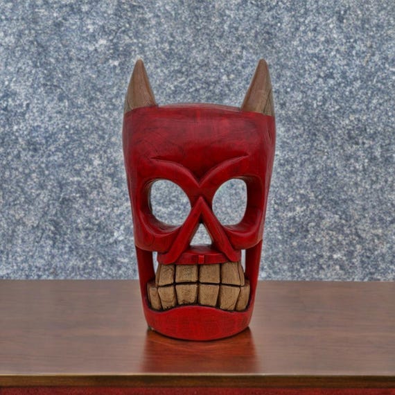 Skull Mask, Handmade, 3D sculptures, Mexican Art, Aztec Culture.