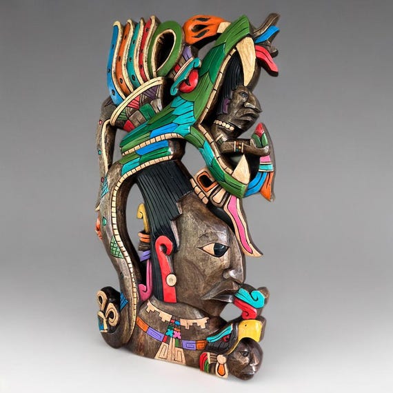 Pakal profile and the vision serpent, Maya and Aztec culture, Mexican Art.