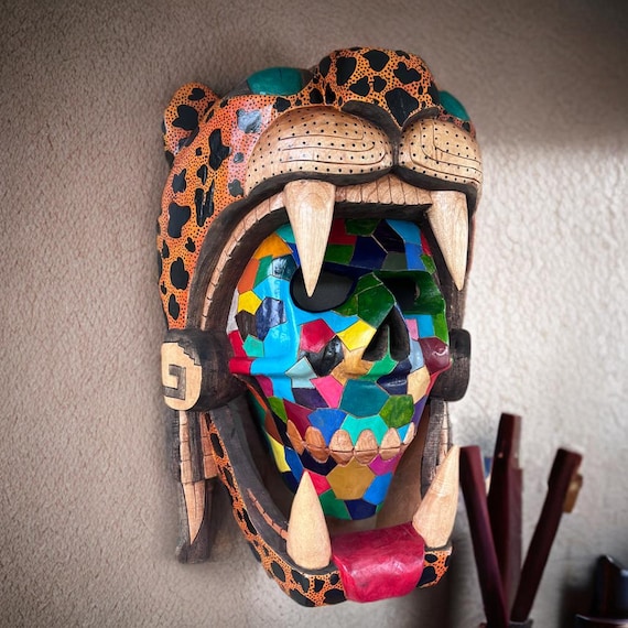 Jaguar Inner Skull Multi-colored mosaic pattern