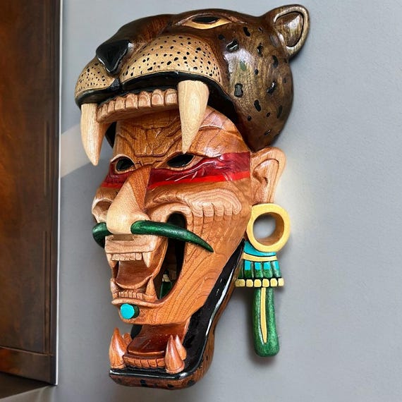 Jaguar Warrior Maya Mask.