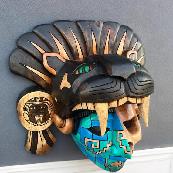 Jaguar Warrior, Aztec and Maya Culture, Mexican Art, 3D carving, handmade