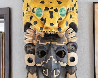 Wooden Mask, Aztec Calendar, Aztec Culture, Mayan Culture, Mexican Art, Mayan Calendar, Wood Craft, Handmade, 3D