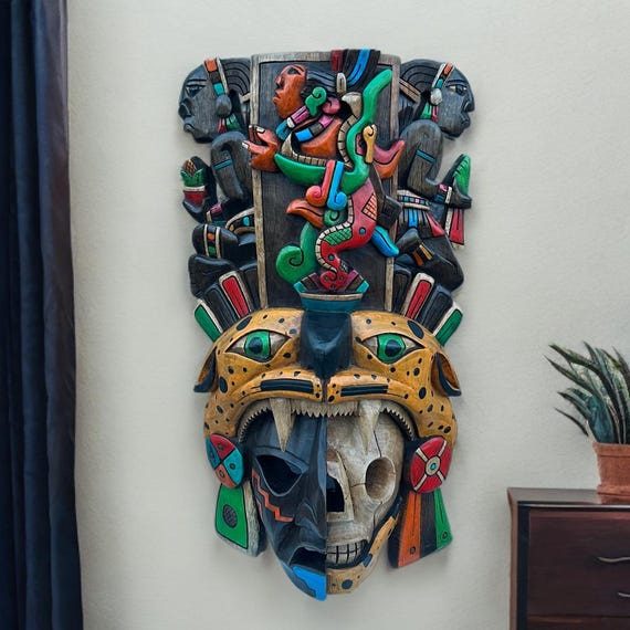Mayan Mask, Mexican Art, Aztec and Mayan Culture.