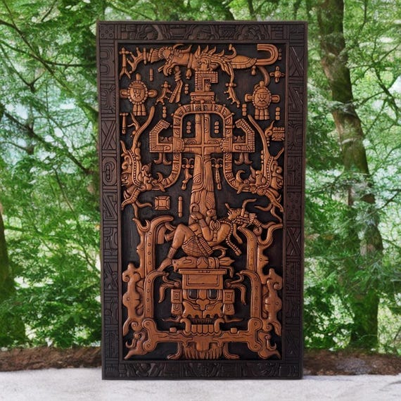 Pakal sarcophagus carving, Mayan Art, Mayan astronaut, Mexican culture.