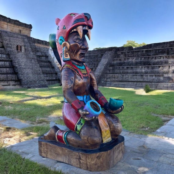 Pakal statue, Mexican Art, Mayan Culture.