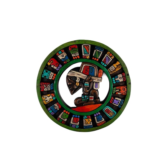Colorful Mayan Calendar Wheel: Living Room Art