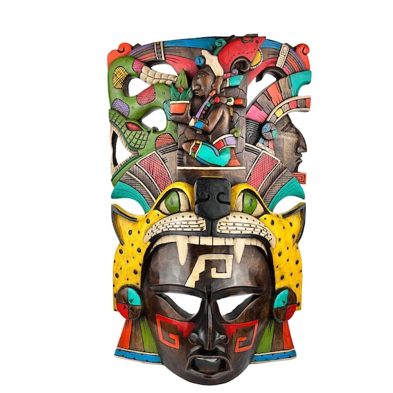 Mayan Mask, Wooden Mask.