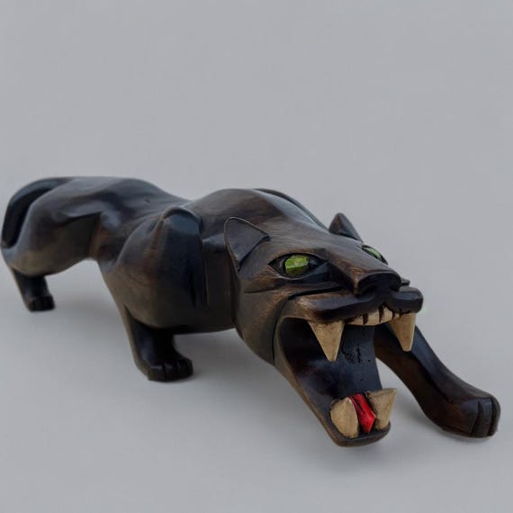 Black Wooden Jaguar, Mexican Art