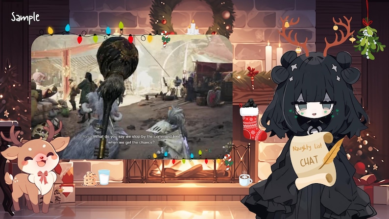 Goth PNGTuber Avatar Bundle, Dark Chibi Streamer Model with Pet, Reactive PNG for Twitch, Veadotube Avatar Download image 4